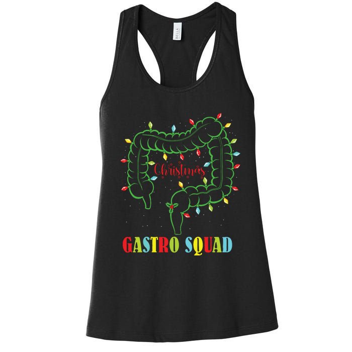 Gastro Nurse Squad Funny Christmas Lights Gastroenterologist Women's Racerback Tank