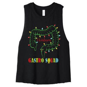 Gastro Nurse Squad Funny Christmas Lights Gastroenterologist Women's Racerback Cropped Tank