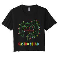 Gastro Nurse Squad Funny Christmas Lights Gastroenterologist Women's Crop Top Tee