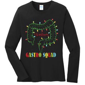 Gastro Nurse Squad Funny Christmas Lights Gastroenterologist Ladies Long Sleeve Shirt