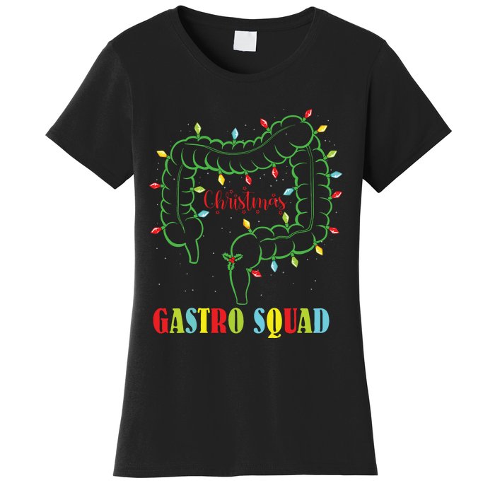 Gastro Nurse Squad Funny Christmas Lights Gastroenterologist Women's T-Shirt