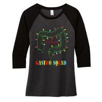 Gastro Nurse Squad Funny Christmas Lights Gastroenterologist Women's Tri-Blend 3/4-Sleeve Raglan Shirt