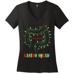 Gastro Nurse Squad Funny Christmas Lights Gastroenterologist Women's V-Neck T-Shirt