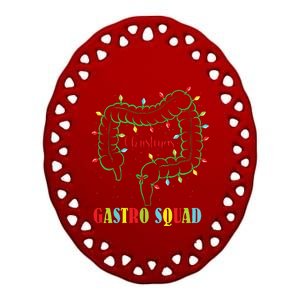 Gastro Nurse Squad Funny Christmas Lights Gastroenterologist Ceramic Oval Ornament