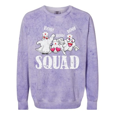 Ghost Nurse Squad Lazy Halloween Costume Funny Boo Ghoul RN Colorblast Crewneck Sweatshirt