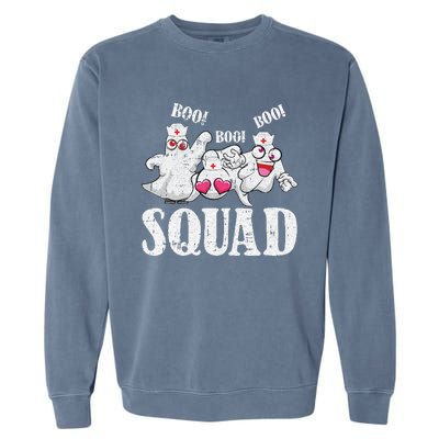 Ghost Nurse Squad Lazy Halloween Costume Funny Boo Ghoul RN Garment-Dyed Sweatshirt