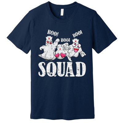 Ghost Nurse Squad Lazy Halloween Costume Funny Boo Ghoul RN Premium T-Shirt