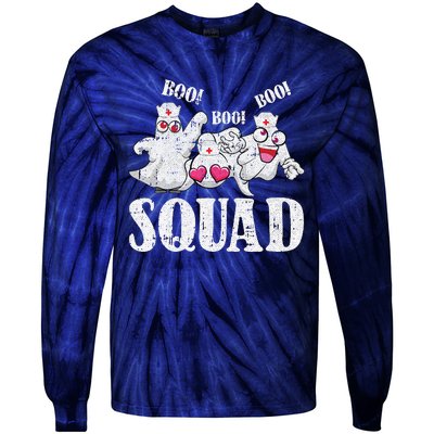 Ghost Nurse Squad Lazy Halloween Costume Funny Boo Ghoul RN Tie-Dye Long Sleeve Shirt