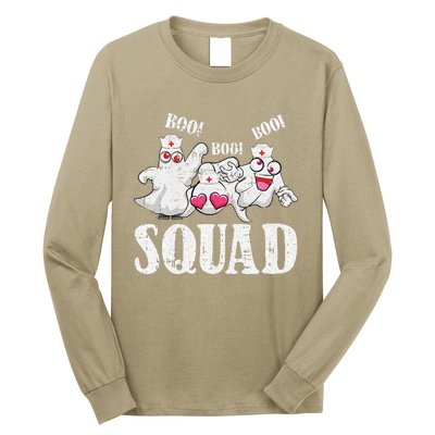 Ghost Nurse Squad Lazy Halloween Costume Funny Boo Ghoul RN Long Sleeve Shirt