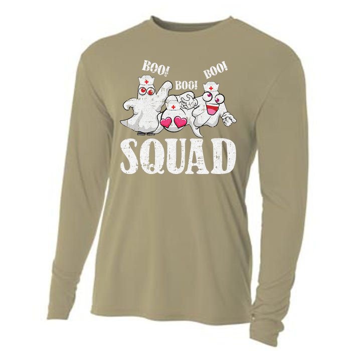 Ghost Nurse Squad Lazy Halloween Costume Funny Boo Ghoul RN Cooling Performance Long Sleeve Crew