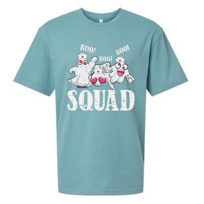 Ghost Nurse Squad Lazy Halloween Costume Funny Boo Ghoul RN Sueded Cloud Jersey T-Shirt