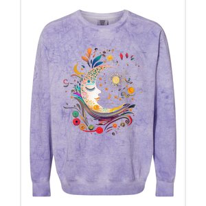 Galaxy Night Sky Moon Lunar Stars Sun Love Colorblast Crewneck Sweatshirt