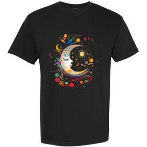 Galaxy Night Sky Moon Lunar Stars Sun Love Garment-Dyed Heavyweight T-Shirt