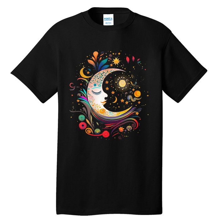 Galaxy Night Sky Moon Lunar Stars Sun Love Tall T-Shirt