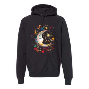 Galaxy Night Sky Moon Lunar Stars Sun Love Premium Hoodie