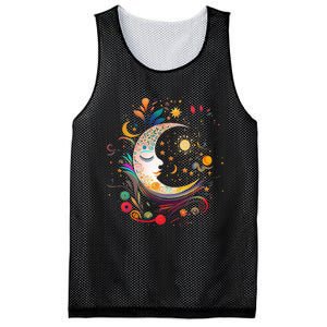 Galaxy Night Sky Moon Lunar Stars Sun Love Mesh Reversible Basketball Jersey Tank