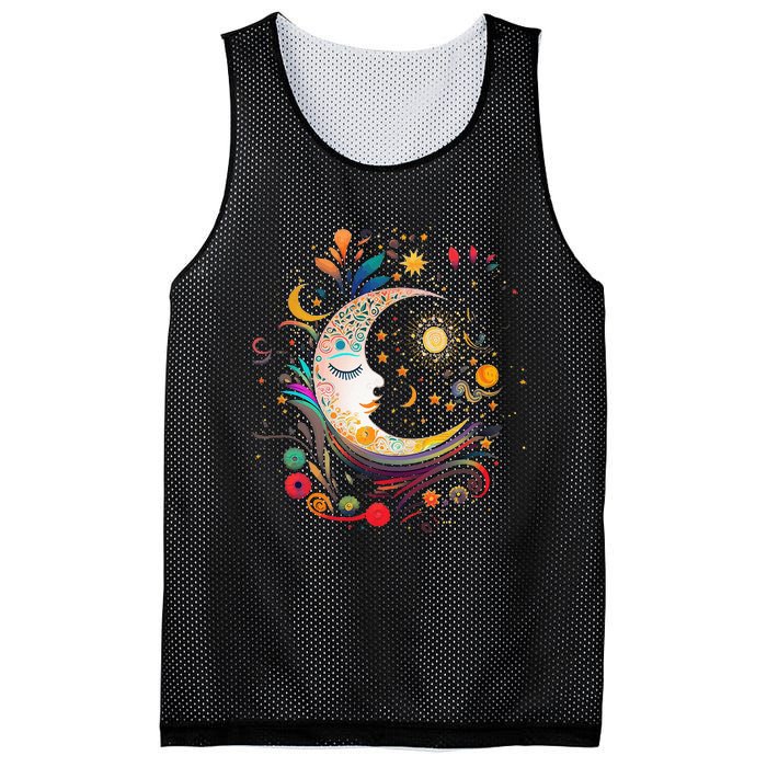 Galaxy Night Sky Moon Lunar Stars Sun Love Mesh Reversible Basketball Jersey Tank