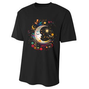 Galaxy Night Sky Moon Lunar Stars Sun Love Performance Sprint T-Shirt