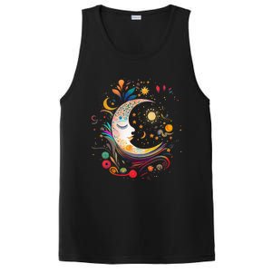 Galaxy Night Sky Moon Lunar Stars Sun Love PosiCharge Competitor Tank