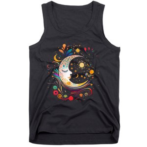 Galaxy Night Sky Moon Lunar Stars Sun Love Tank Top