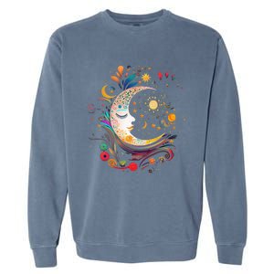 Galaxy Night Sky Moon Lunar Stars Sun Love Garment-Dyed Sweatshirt