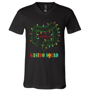 Gastro Nurse Squad Funny Christmas Lights Gastroenterologist  V-Neck T-Shirt