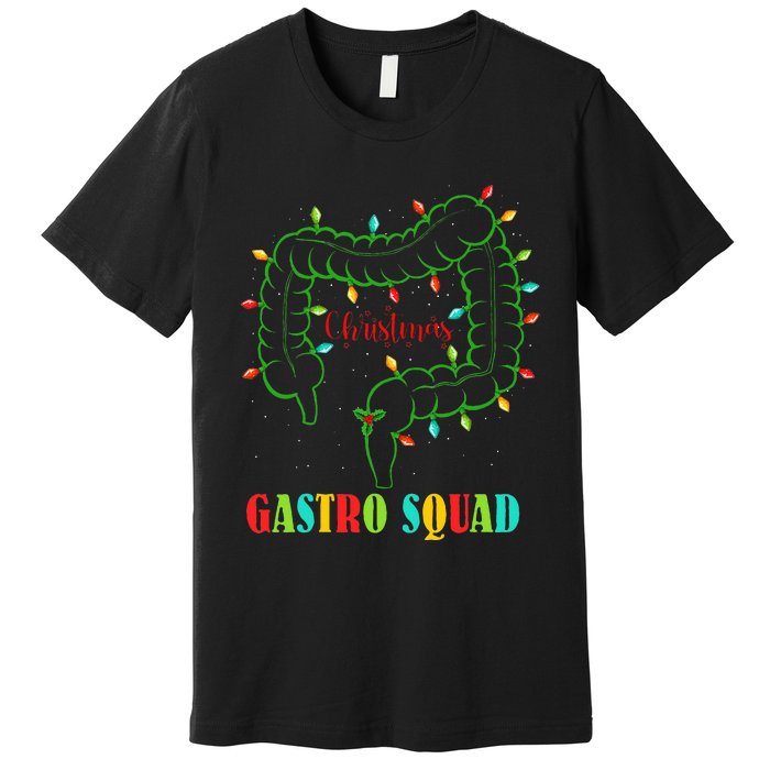 Gastro Nurse Squad Funny Christmas Lights Gastroenterologist  Premium T-Shirt