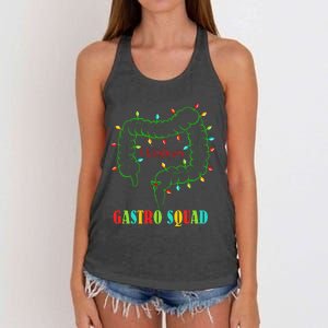 Gastro Nurse Squad Funny Christmas Lights Gastroenterologist  Women's Knotted Racerback Tank