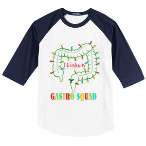 Gastro Nurse Squad Funny Christmas Lights Gastroenterologist  Baseball Sleeve Shirt