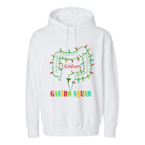 Gastro Nurse Squad Funny Christmas Lights Gastroenterologist  Garment-Dyed Fleece Hoodie