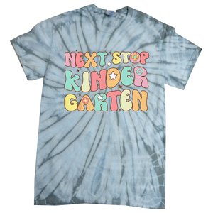 Groovy Next Stop Kindergarten Preschool Graduation  Tie-Dye T-Shirt