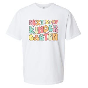 Groovy Next Stop Kindergarten Preschool Graduation  Sueded Cloud Jersey T-Shirt