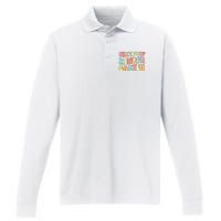 Groovy Next Stop Kindergarten Preschool Graduation  Performance Long Sleeve Polo