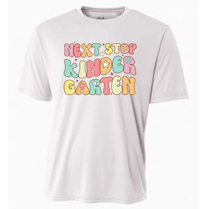 Groovy Next Stop Kindergarten Preschool Graduation  Cooling Performance Crew T-Shirt