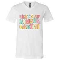 Groovy Next Stop Kindergarten Preschool Graduation  V-Neck T-Shirt