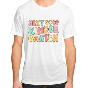 Groovy Next Stop Kindergarten Preschool Graduation  Adult ChromaSoft Performance T-Shirt