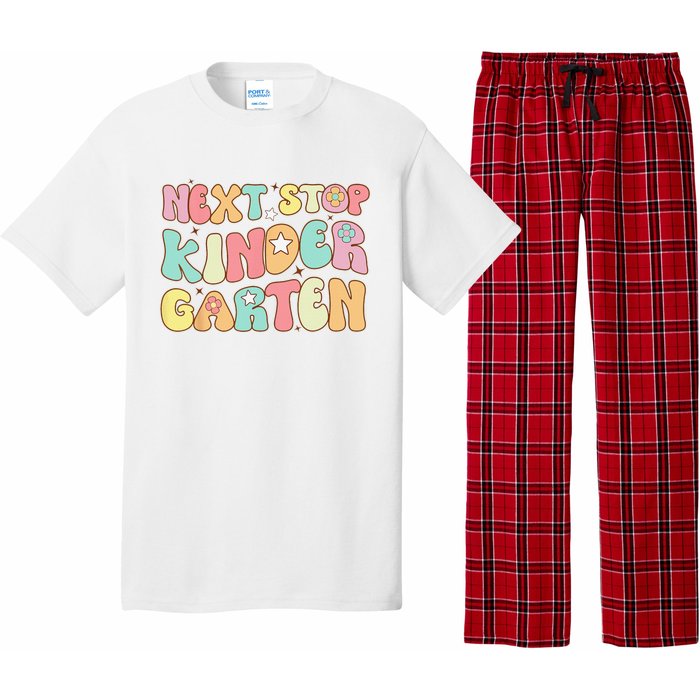 Groovy Next Stop Kindergarten Preschool Graduation  Pajama Set