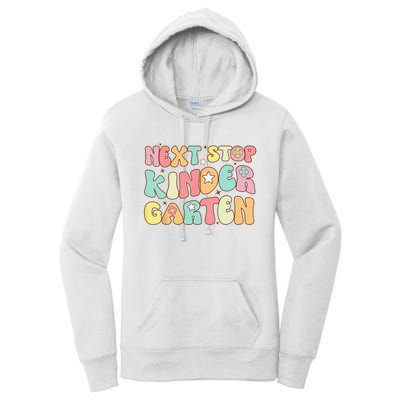 Groovy Next Stop Kindergarten Preschool Graduation  Women's Pullover Hoodie