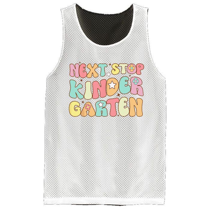 Groovy Next Stop Kindergarten Preschool Graduation  Mesh Reversible Basketball Jersey Tank