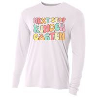 Groovy Next Stop Kindergarten Preschool Graduation  Cooling Performance Long Sleeve Crew