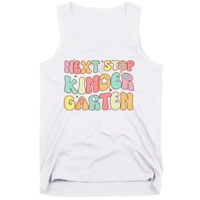 Groovy Next Stop Kindergarten Preschool Graduation  Tank Top