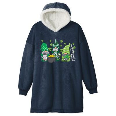 Gnome Nurses Saint Pattys Scrub Nurse St Patricks Day Gift Hooded Wearable Blanket