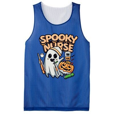 Ghost Nurse Spooky Nurse Halloween Gift Mesh Reversible Basketball Jersey Tank