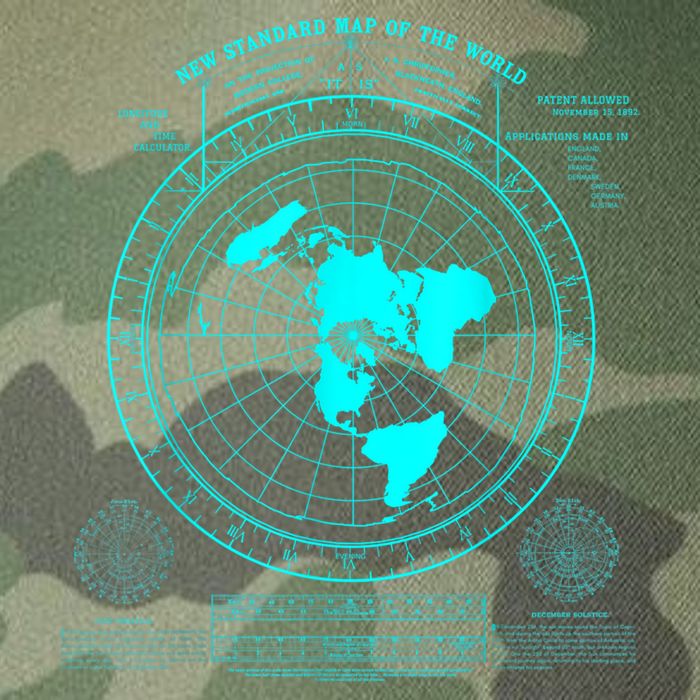 Gleasons New Standard Map Of The World Flat Earth Legacy Tie Dye Trucker Hat