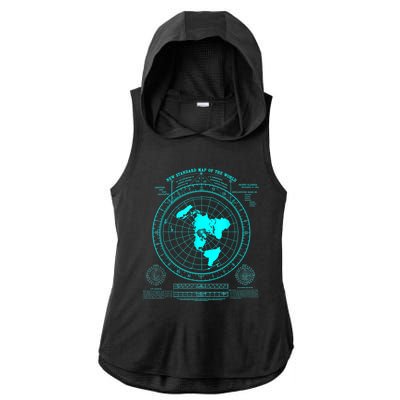 Gleasons New Standard Map Of The World Flat Earth Ladies PosiCharge Tri-Blend Wicking Draft Hoodie Tank