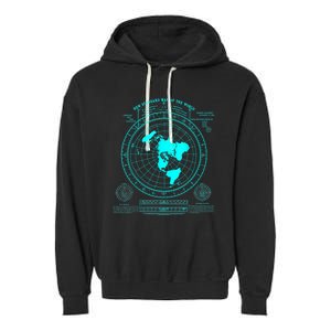 Gleasons New Standard Map Of The World Flat Earth Garment-Dyed Fleece Hoodie