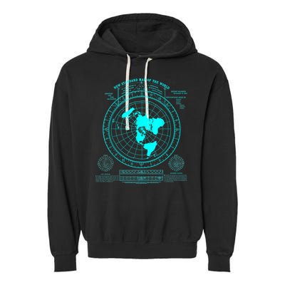Gleasons New Standard Map Of The World Flat Earth Garment-Dyed Fleece Hoodie