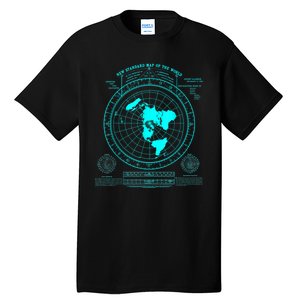 Gleasons New Standard Map Of The World Flat Earth Tall T-Shirt