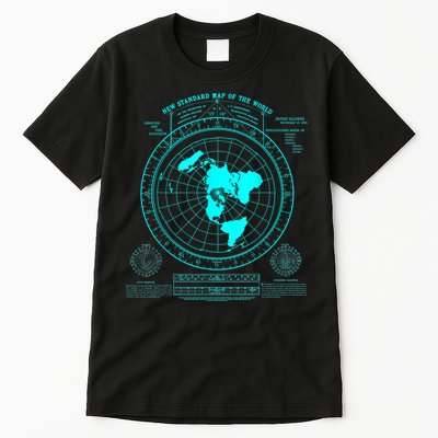 Gleasons New Standard Map Of The World Flat Earth Tall T-Shirt