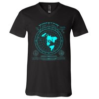 Gleasons New Standard Map Of The World Flat Earth V-Neck T-Shirt